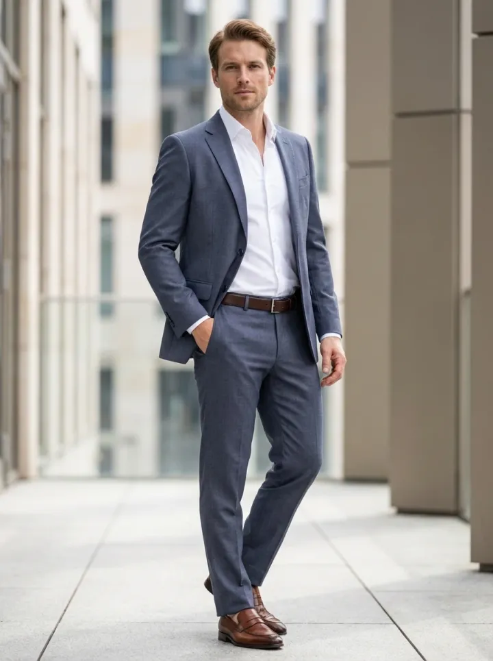 Középszürke kétrészes öltöny - Öltönyök Háza